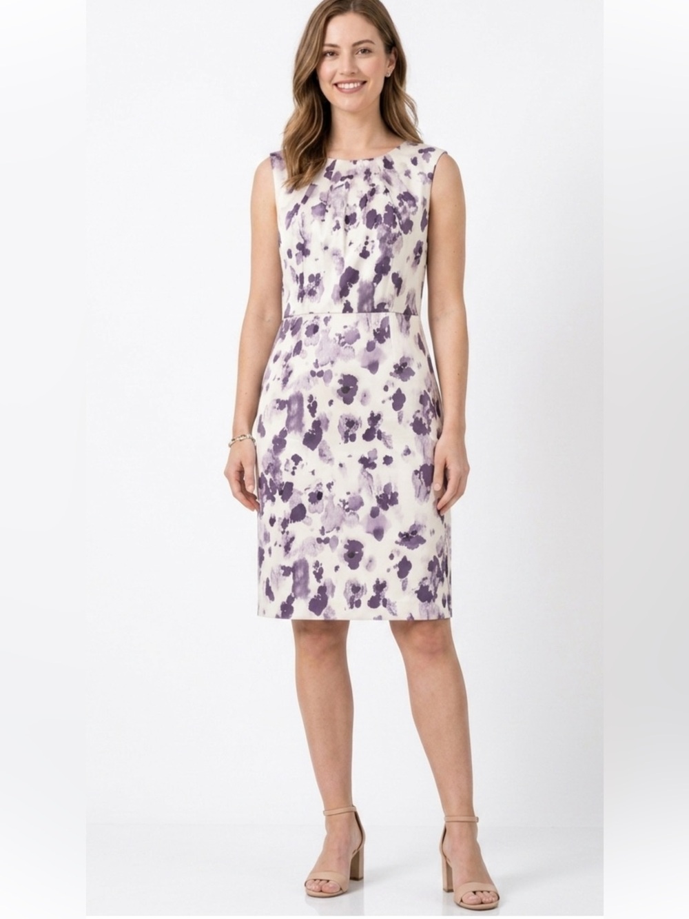 Ann Taylor Silk Sheath Midi Dress